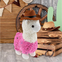 PLUSH - SPARKLE PINK LLAMA COWBOY DRESS UP