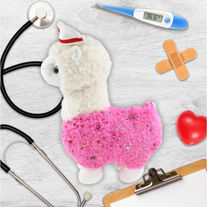 PLUSH - SPARKLE PINK LLAMA NURSE