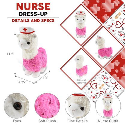 PLUSH - SPARKLE PINK LLAMA NURSE