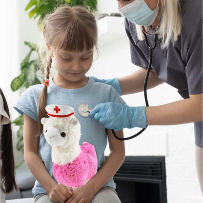PLUSH - SPARKLE PINK LLAMA NURSE