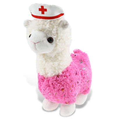 PLUSH - SPARKLE PINK LLAMA NURSE