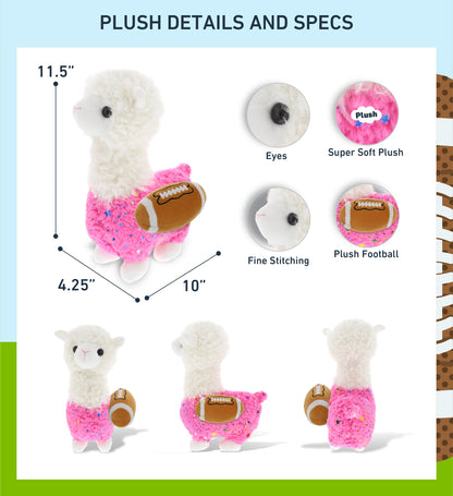 PLUSH - SPARKLE PINK LLAMA With Football Plush