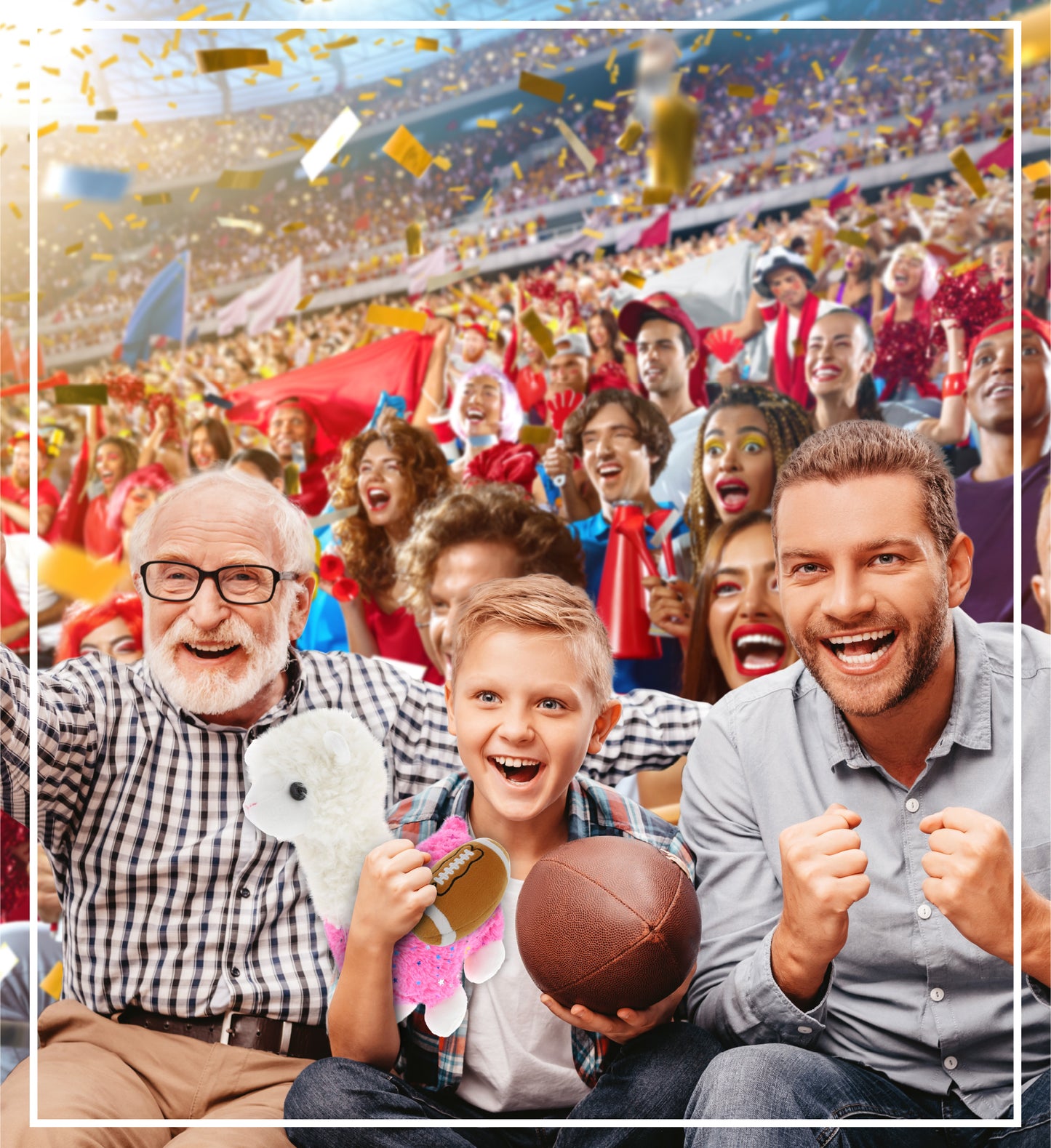 PLUSH - SPARKLE PINK LLAMA With Football Plush
