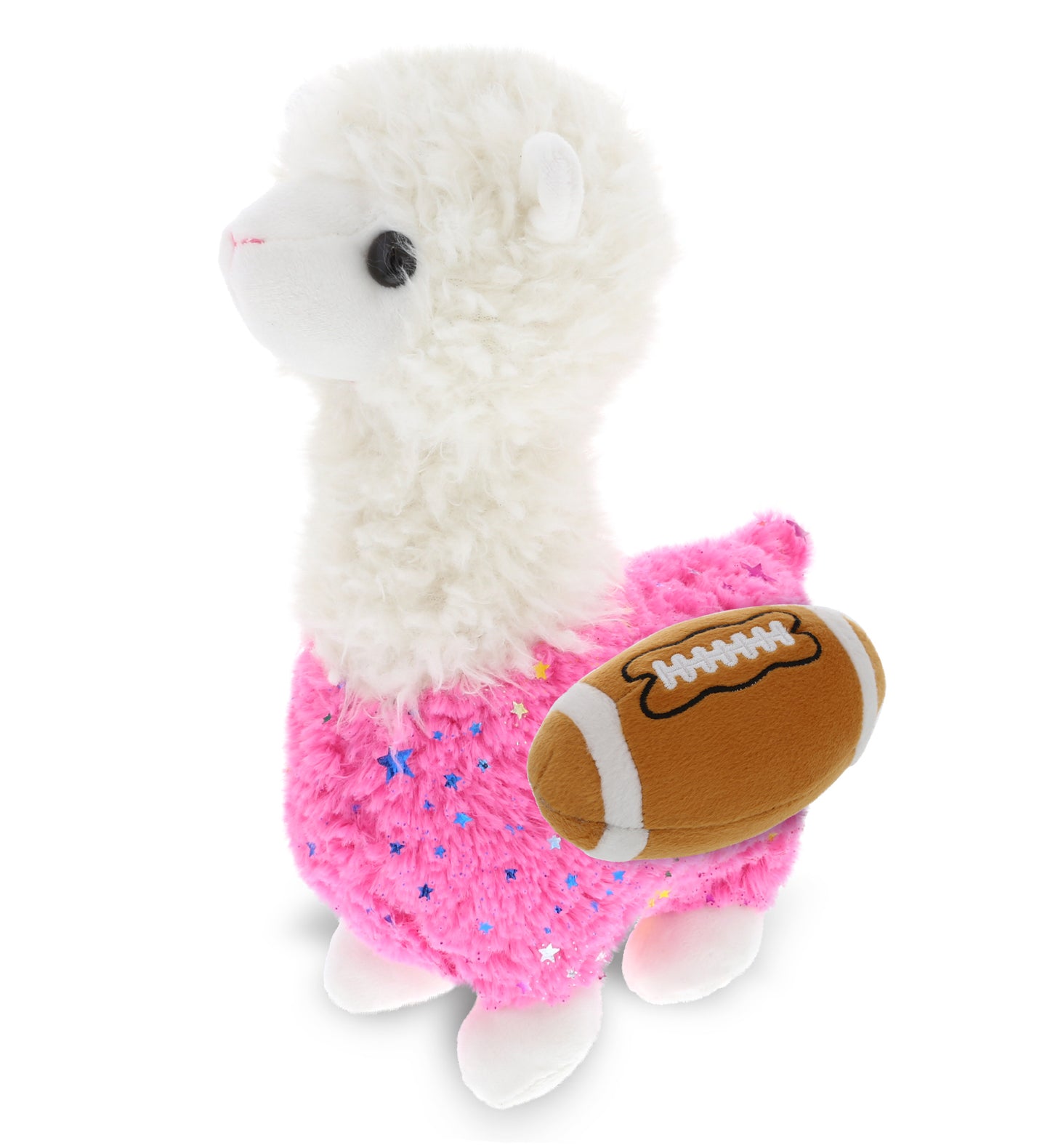 PLUSH - SPARKLE PINK LLAMA With Football Plush