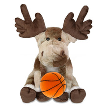 SUPER SOFT PLUSH - FOREST FLOPPY MOOSE 10.5" WITH BASKETBALL PLUSH