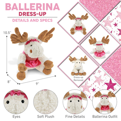 SUPER SOFT PLUSH - FANCY FLOPPY MOOSE 10.5" BALLERINA