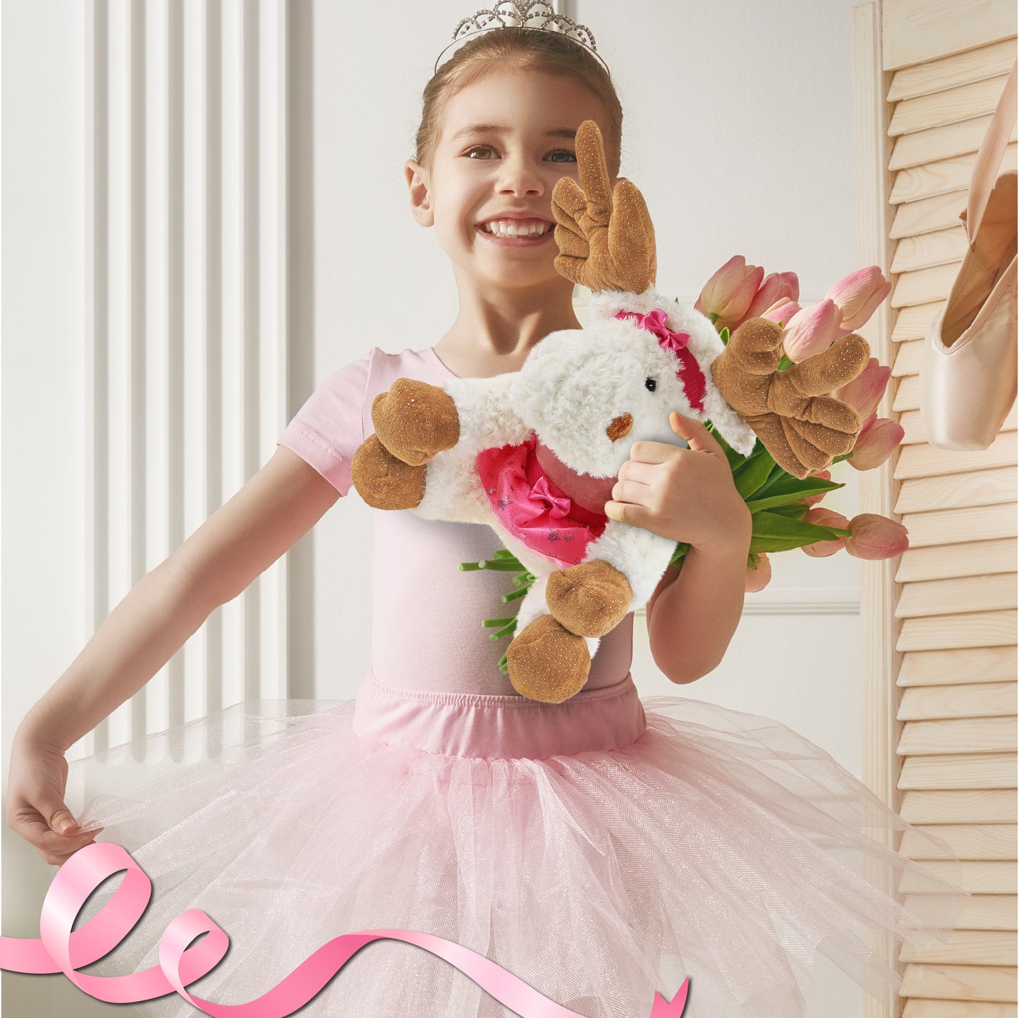 SUPER SOFT PLUSH - FANCY FLOPPY MOOSE 10.5" BALLERINA