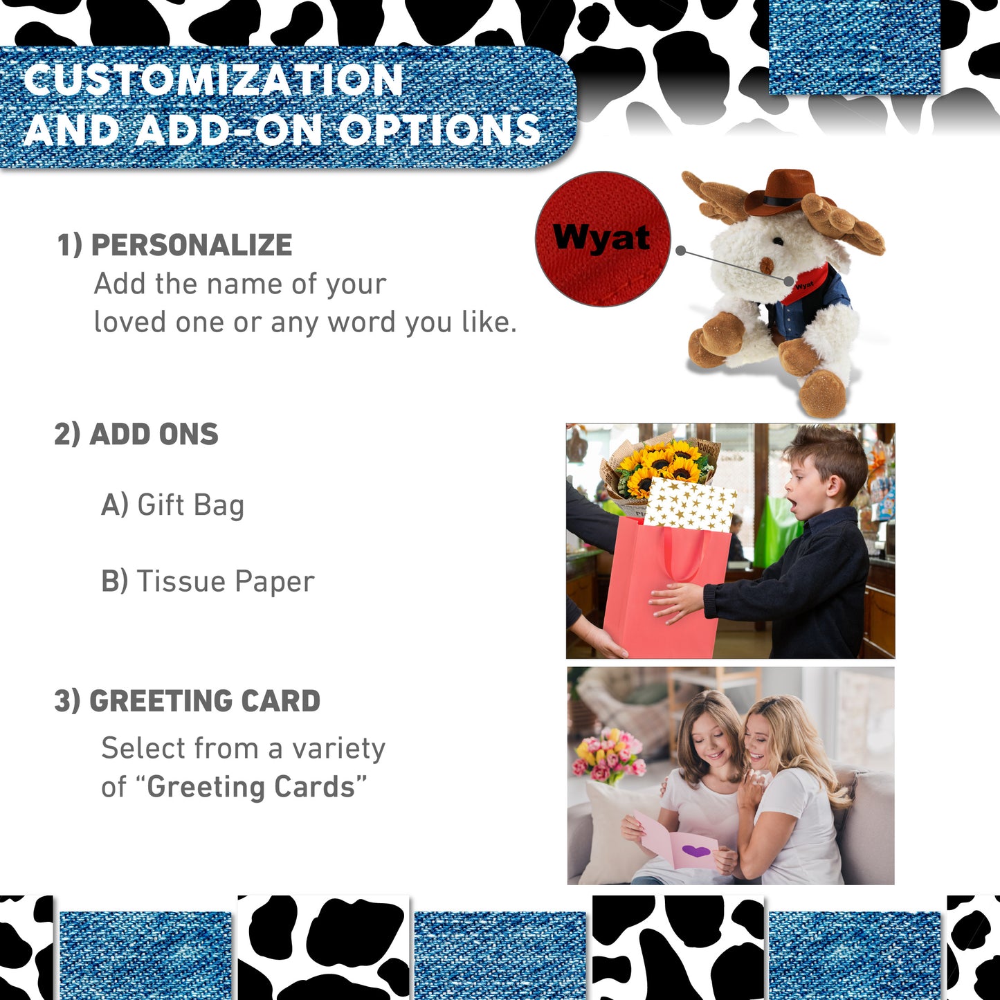 SUPER SOFT PLUSH - FANCY FLOPPY MOOSE 10.5" COWBOY DRESS UP