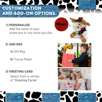 SUPER SOFT PLUSH - FANCY FLOPPY MOOSE 10.5" COWBOY DRESS UP