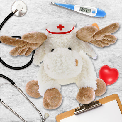 SUPER SOFT PLUSH - FANCY FLOPPY MOOSE 10.5" NURSE
