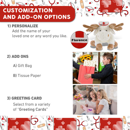 SUPER SOFT PLUSH - FANCY FLOPPY MOOSE 10.5" NURSE