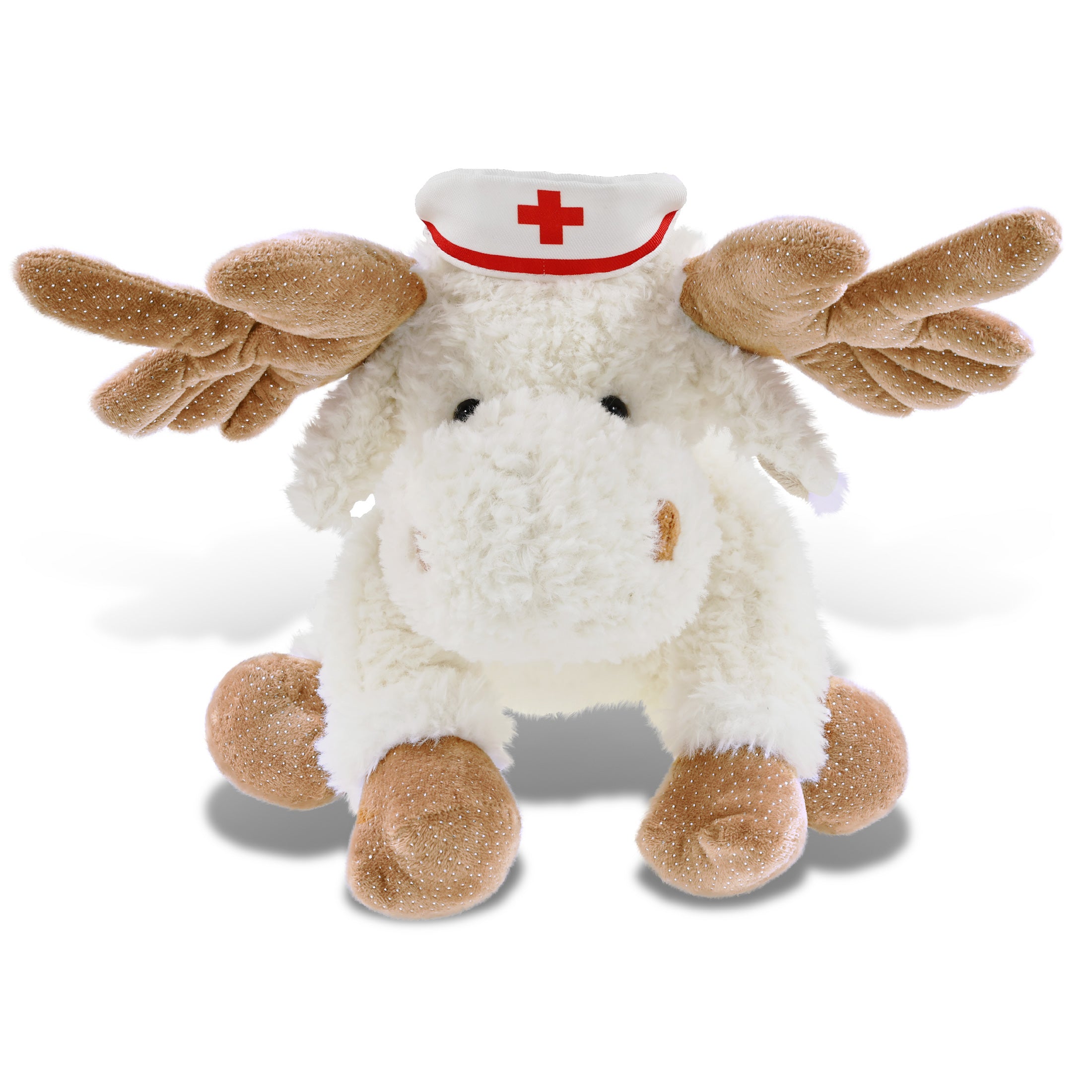 SUPER SOFT PLUSH - FANCY FLOPPY MOOSE 10.5" NURSE