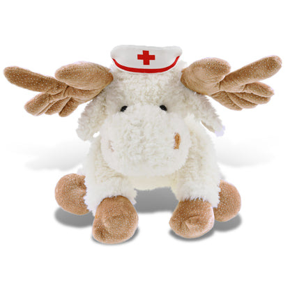 SUPER SOFT PLUSH - FANCY FLOPPY MOOSE 10.5" NURSE