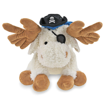 SUPER SOFT PLUSH - FANCY FLOPPY MOOSE 10.5" PIRATE DRESS UP