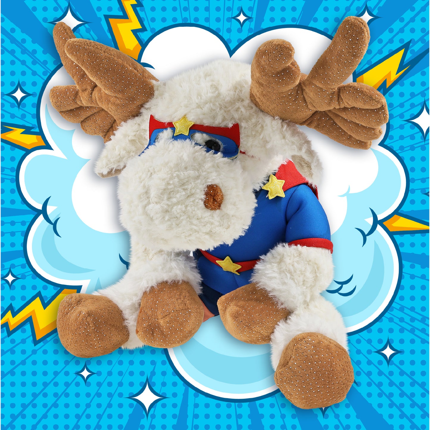 SUPER SOFT PLUSH - FANCY FLOPPY MOOSE 10.5" SUPER HERO