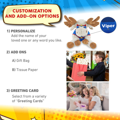 SUPER SOFT PLUSH - FANCY FLOPPY MOOSE 10.5" SUPER HERO