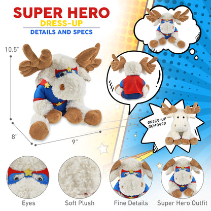 SUPER SOFT PLUSH - FANCY FLOPPY MOOSE 10.5" SUPER HERO