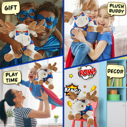 SUPER SOFT PLUSH - FANCY FLOPPY MOOSE 10.5" SUPER HERO