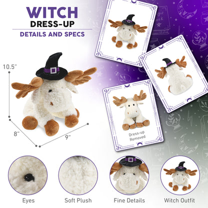 SUPER SOFT PLUSH - FANCY FLOPPY MOOSE 10.5" WITCH DRESS UP