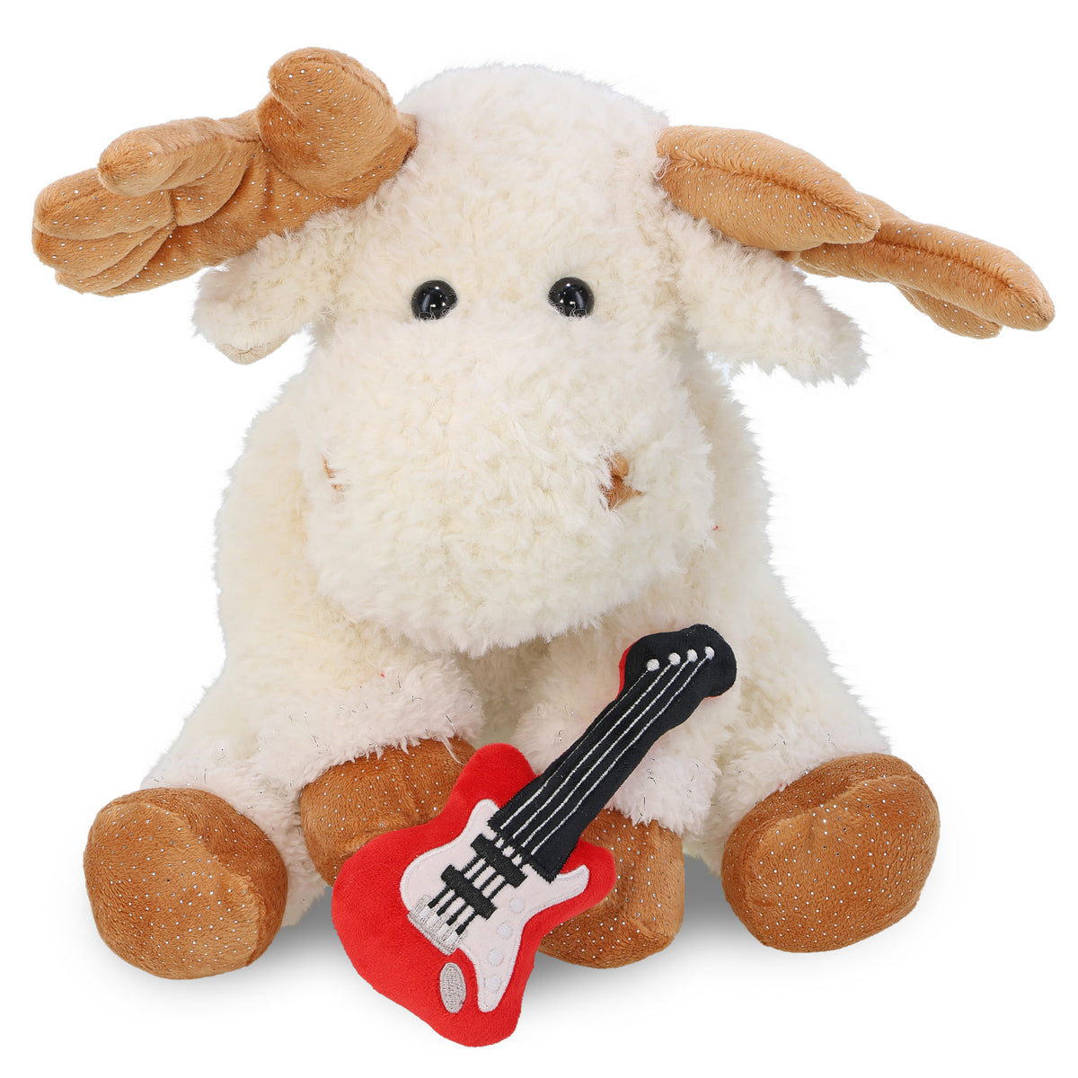 SUPER SOFT PLUSH - FANCY FLOPPY MOOSE 10.5" WITH GUITAR ADD ON