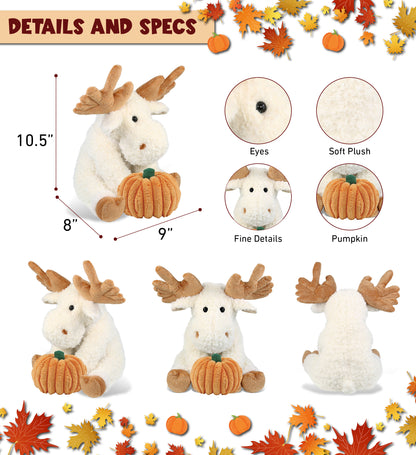 PLUSH PUMPKIN - SUPER SOFT PLUSH - FANCY FLOPPY MOOSE 10.5"