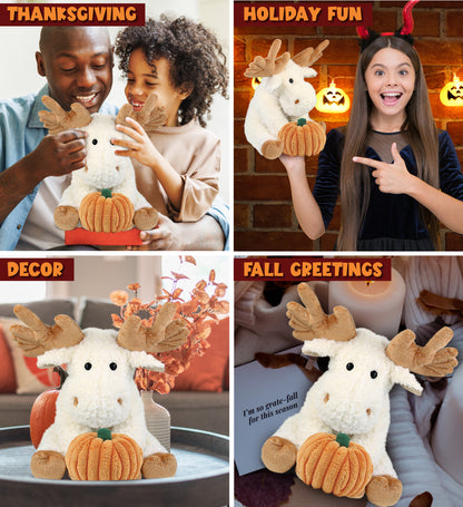 PLUSH PUMPKIN - SUPER SOFT PLUSH - FANCY FLOPPY MOOSE 10.5"