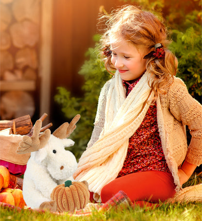 PLUSH PUMPKIN - SUPER SOFT PLUSH - FANCY FLOPPY MOOSE 10.5"