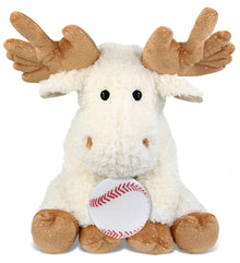 SUPER SOFT PLUSH - FANCY FLOPPY MOOSE 10.5" WITH BASEBALL PLUSH