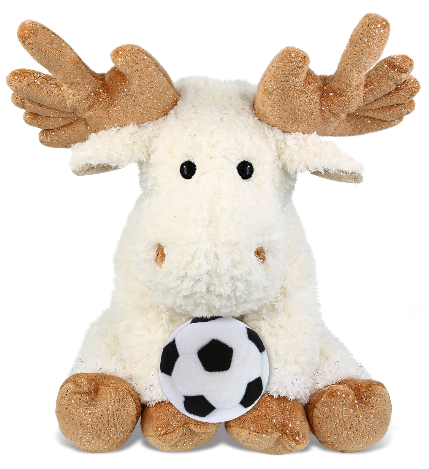 SUPER SOFT PLUSH - FANCY FLOPPY MOOSE 10.5" WITH SOCCER PLUSH