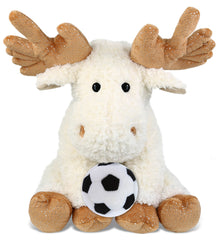 SUPER SOFT PLUSH - FANCY FLOPPY MOOSE 10.5" WITH SOCCER PLUSH