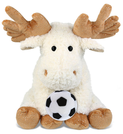 SUPER SOFT PLUSH - FANCY FLOPPY MOOSE 10.5" WITH SOCCER PLUSH