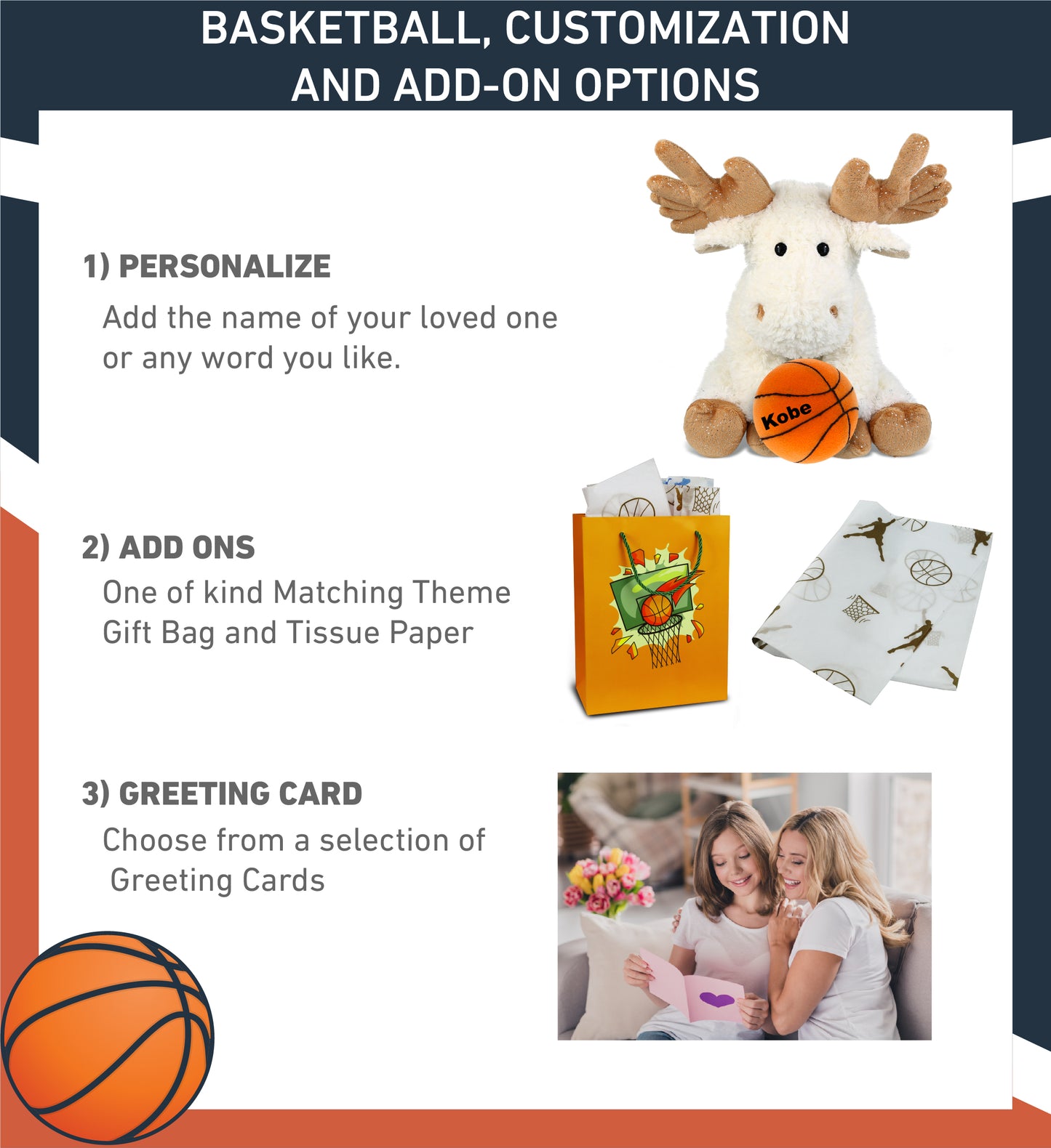 SUPER SOFT PLUSH - FANCY FLOPPY MOOSE 10.5" WITH BASKETBALL PLUSH