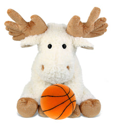 SUPER SOFT PLUSH - FANCY FLOPPY MOOSE 10.5" WITH BASKETBALL PLUSH
