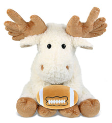 SUPER SOFT PLUSH - FANCY FLOPPY MOOSE 10.5" WITH FOOTBALL PLUSH