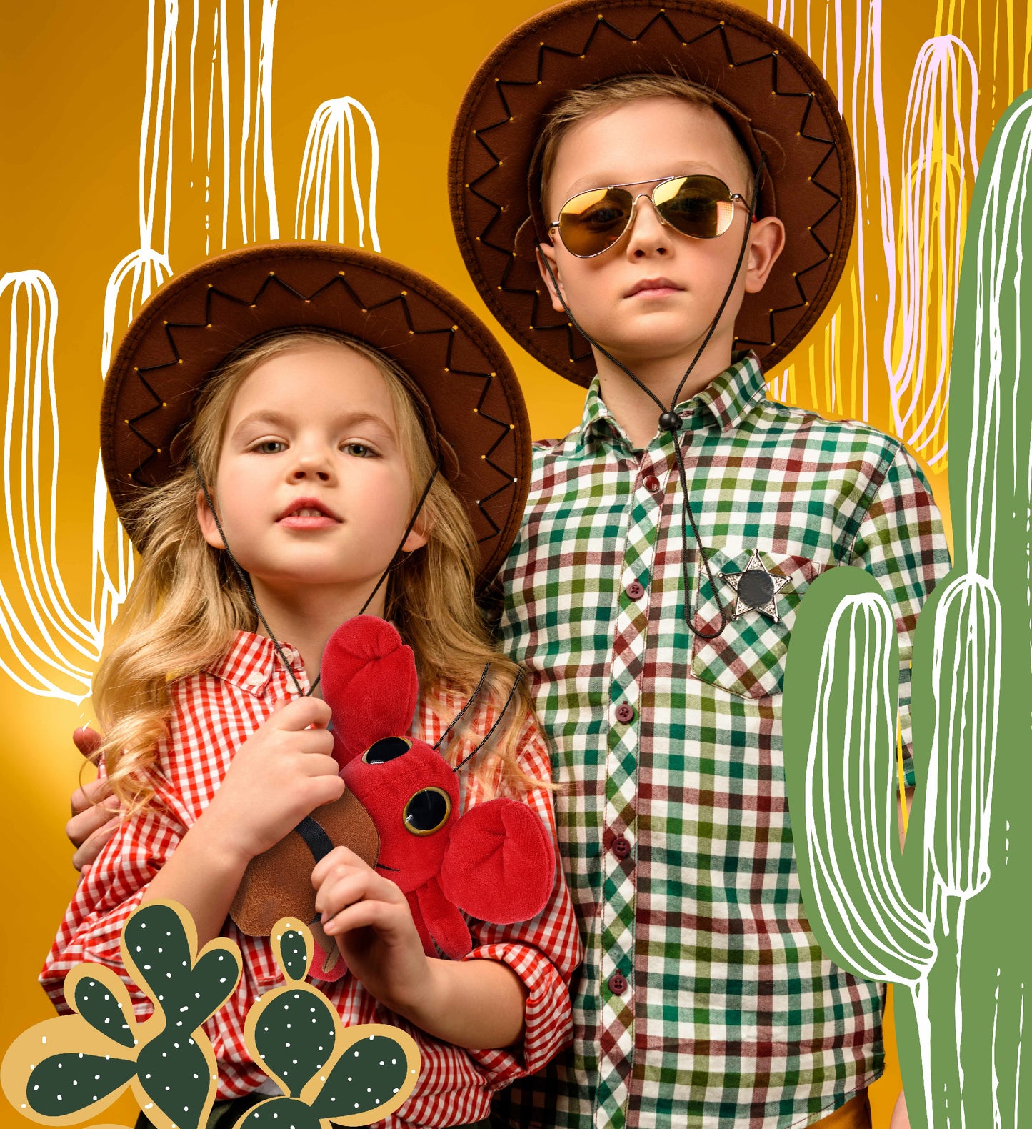 BIG EYE 6" PLUSH - LOBSTER COWBOY DRESS UP