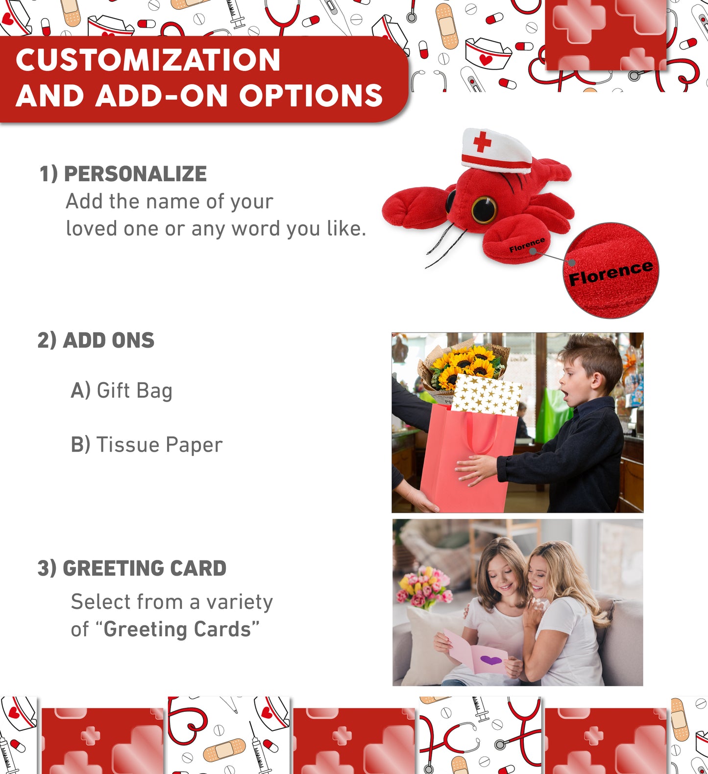 BIG EYE 6" PLUSH - LOBSTER With NURSE Dress-Up