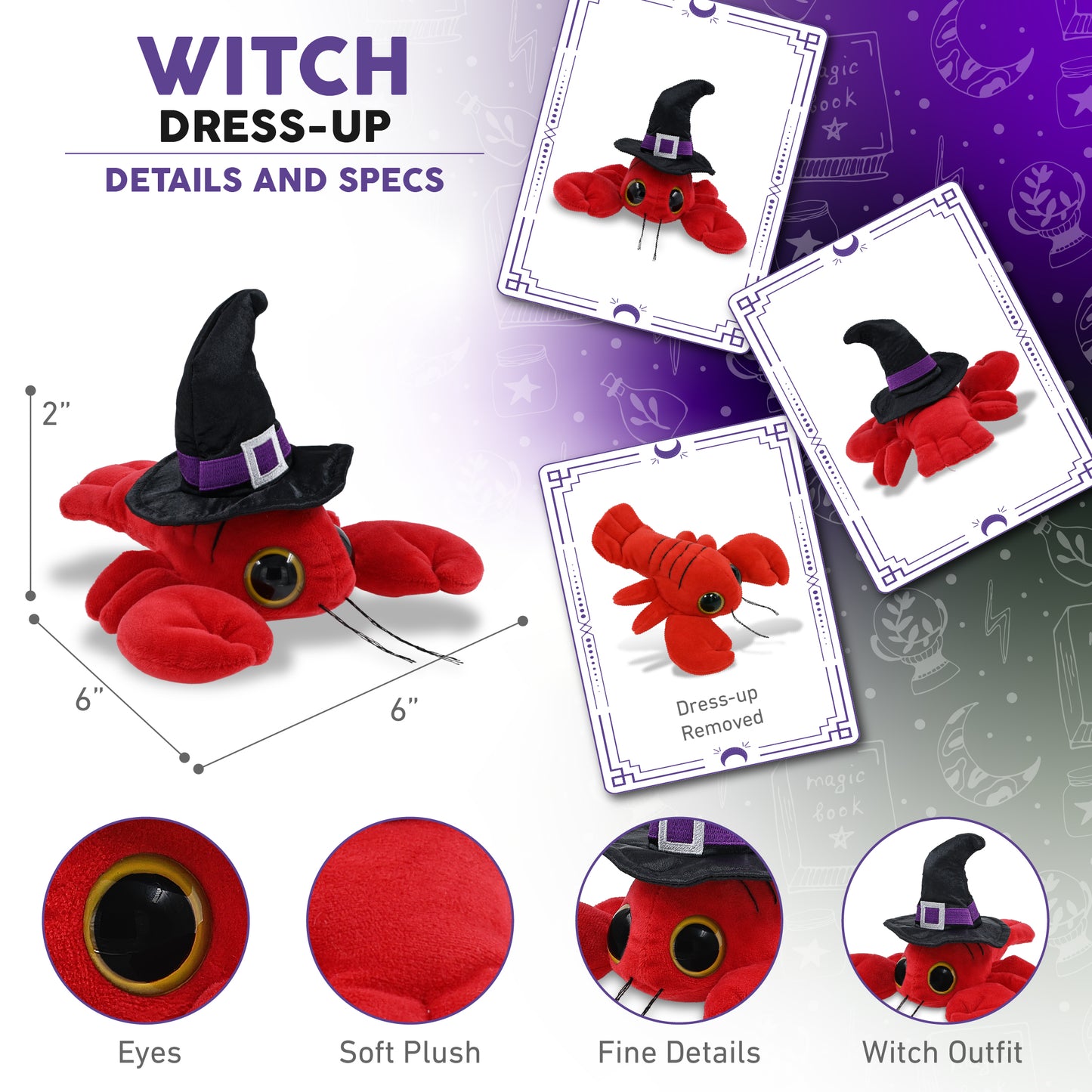 BIG EYE 6" PLUSH - LOBSTER WITCH