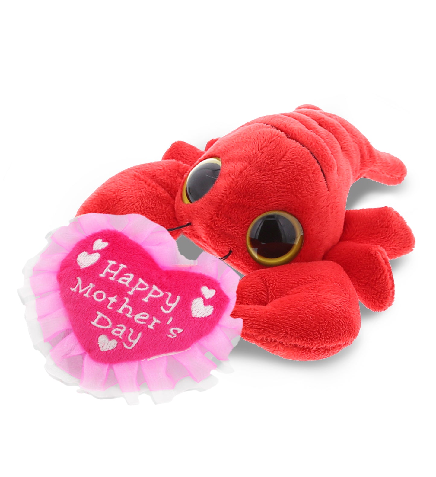 PLUSH MOTHERS DAY HEART - BIG EYE 6" PLUSH - LOBSTER