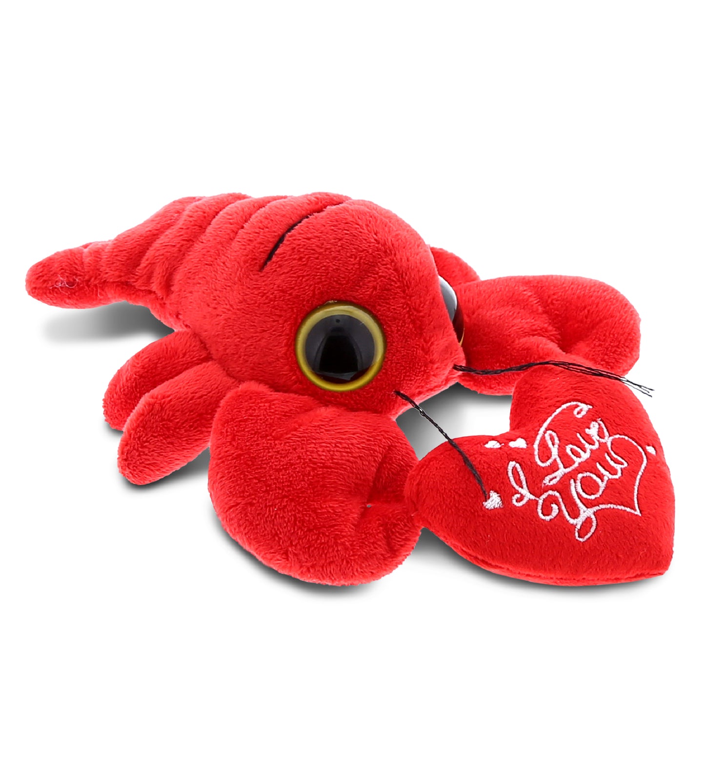 PLUSH I LOVE YOU RED HEART - BIG EYE 6" PLUSH - LOBSTER