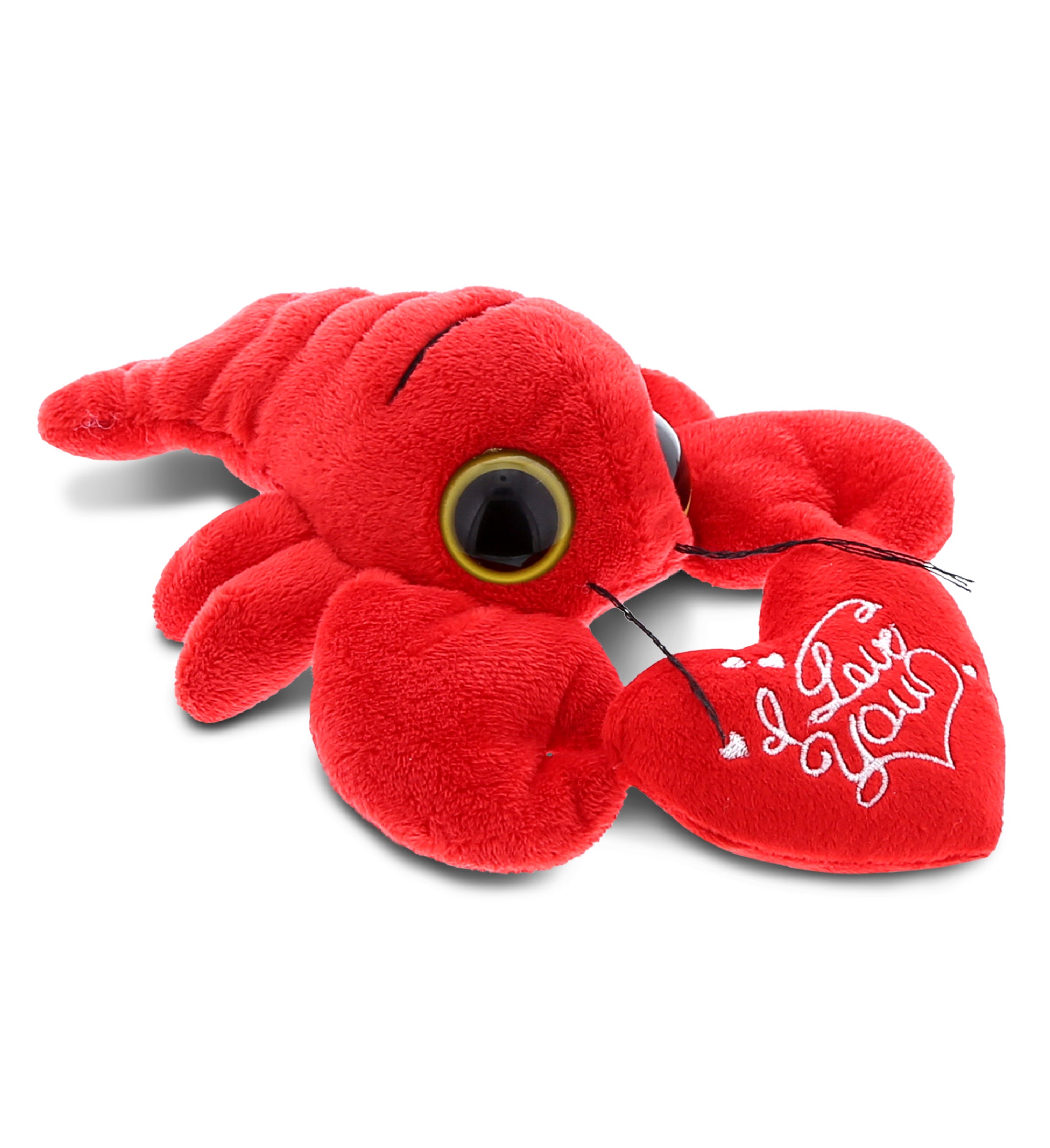 PLUSH I LOVE YOU RED HEART - BIG EYE 6" PLUSH - LOBSTER