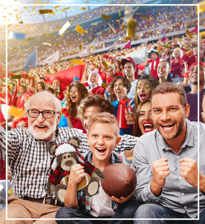 SUPER SOFT PLUSH - RED PLAID OUTFIT - GRIZZLY BEAR with Football Plush