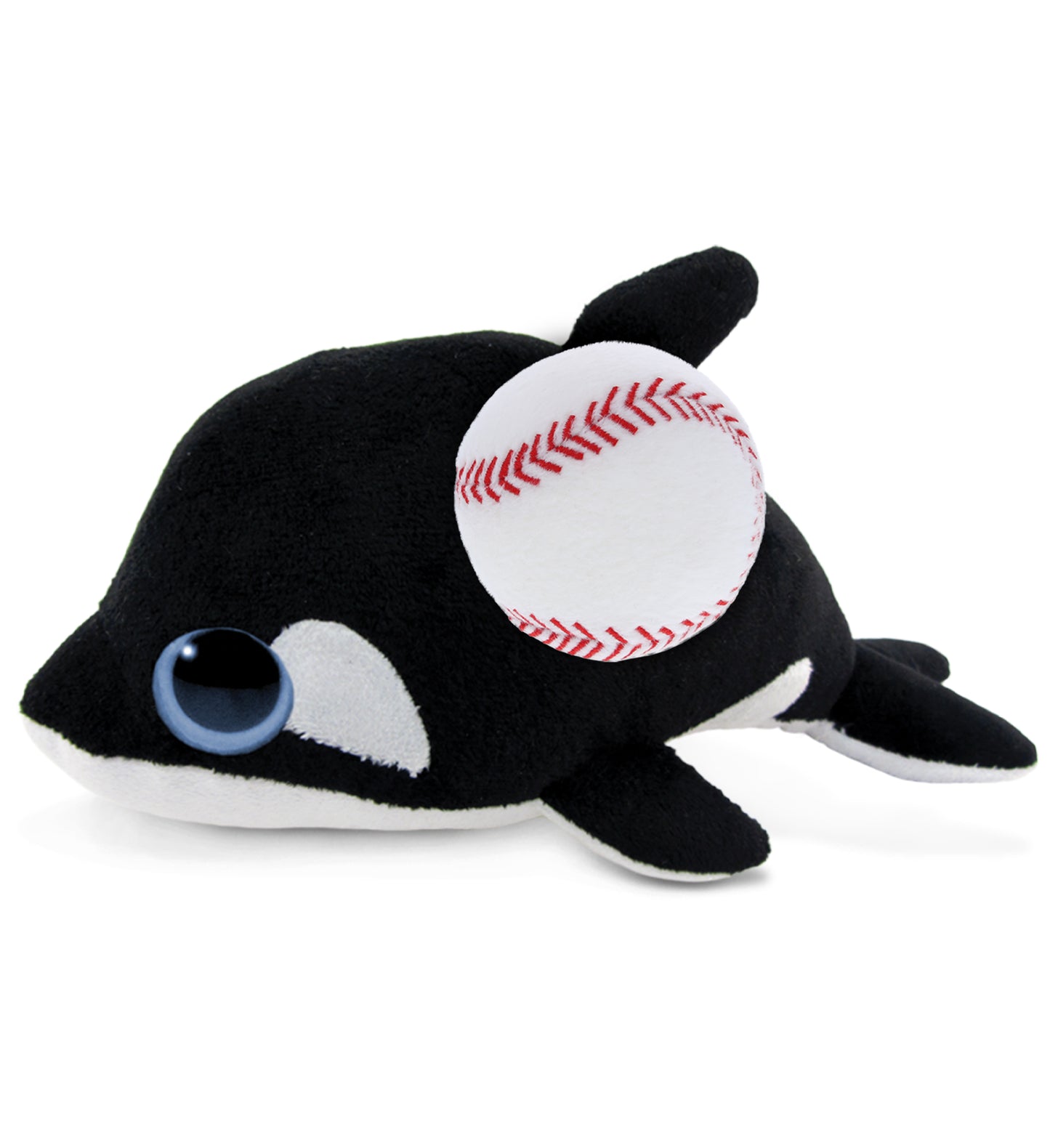 PLUSH BASEBALL - BIG EYE 6" PLUSH - KILLER WHALE