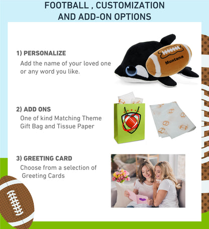 BIG EYE 6' PLUSH - KILLER WHALE With Football Plush