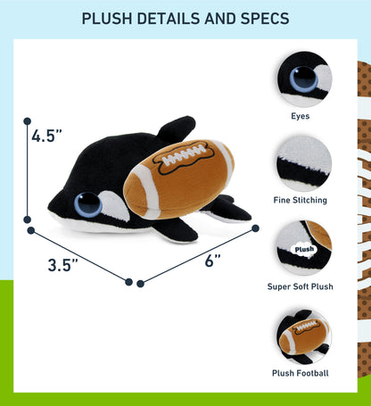 BIG EYE 6' PLUSH - KILLER WHALE With Football Plush