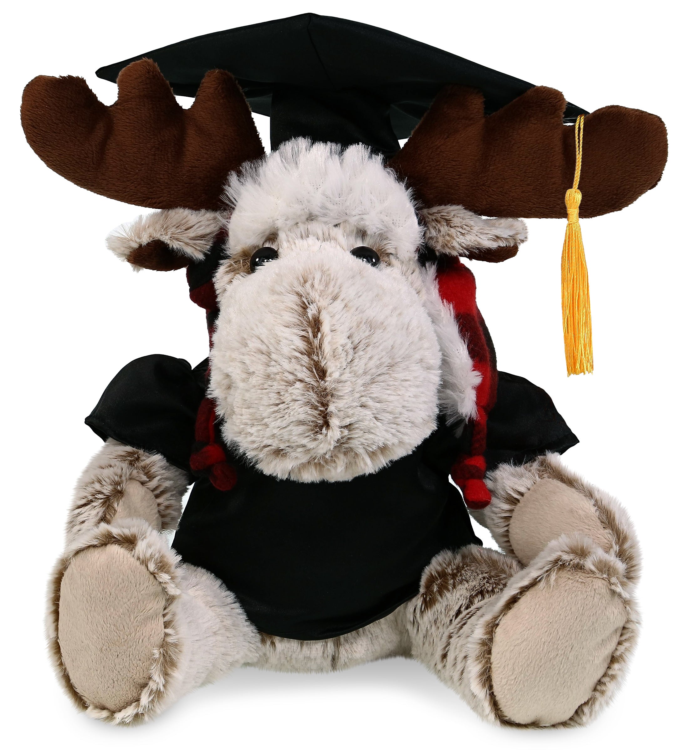 PLUSH GRADUATION - SUPER SOFT PLUSH - RED PLAID OUTFIT - MOOSE