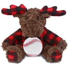 SUPER SOFT PLUSH - PLAID CURLY MOOSE WITH HOODIE with Baseball Plush