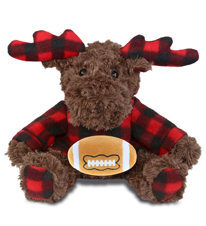 SUPER SOFT PLUSH - PLAID CURLY MOOSE WITH HOODIE with Football Plush