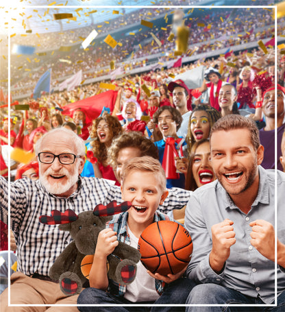 SUPER SOFT PLUSH - PLAID BROWN MOOSE with Basketball Plush