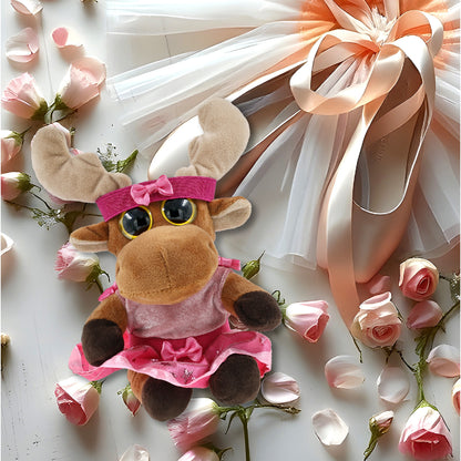 BIG EYE 6' PLUSH - MOOSE WITH BALLERINA DRESS UP