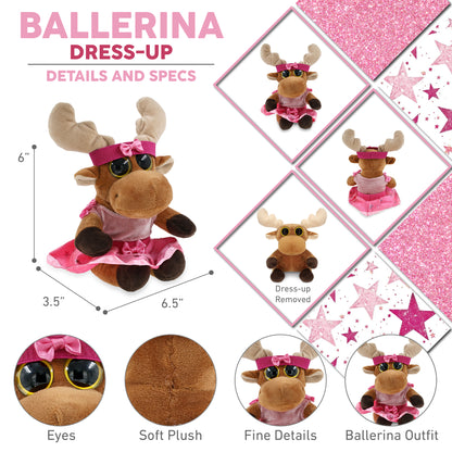 BIG EYE 6' PLUSH - MOOSE WITH BALLERINA DRESS UP